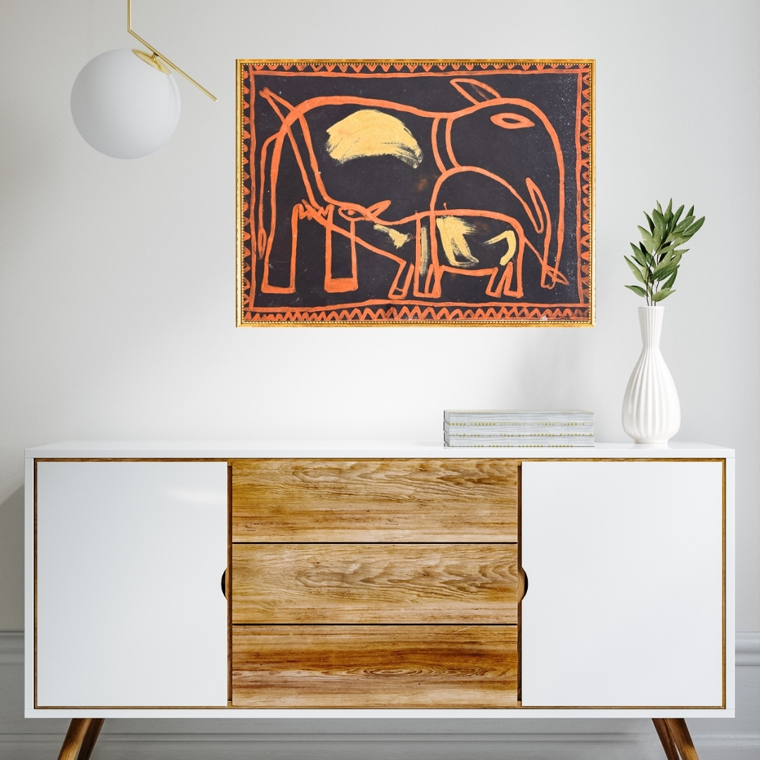 Mother and Calf by Philomina Tirkey