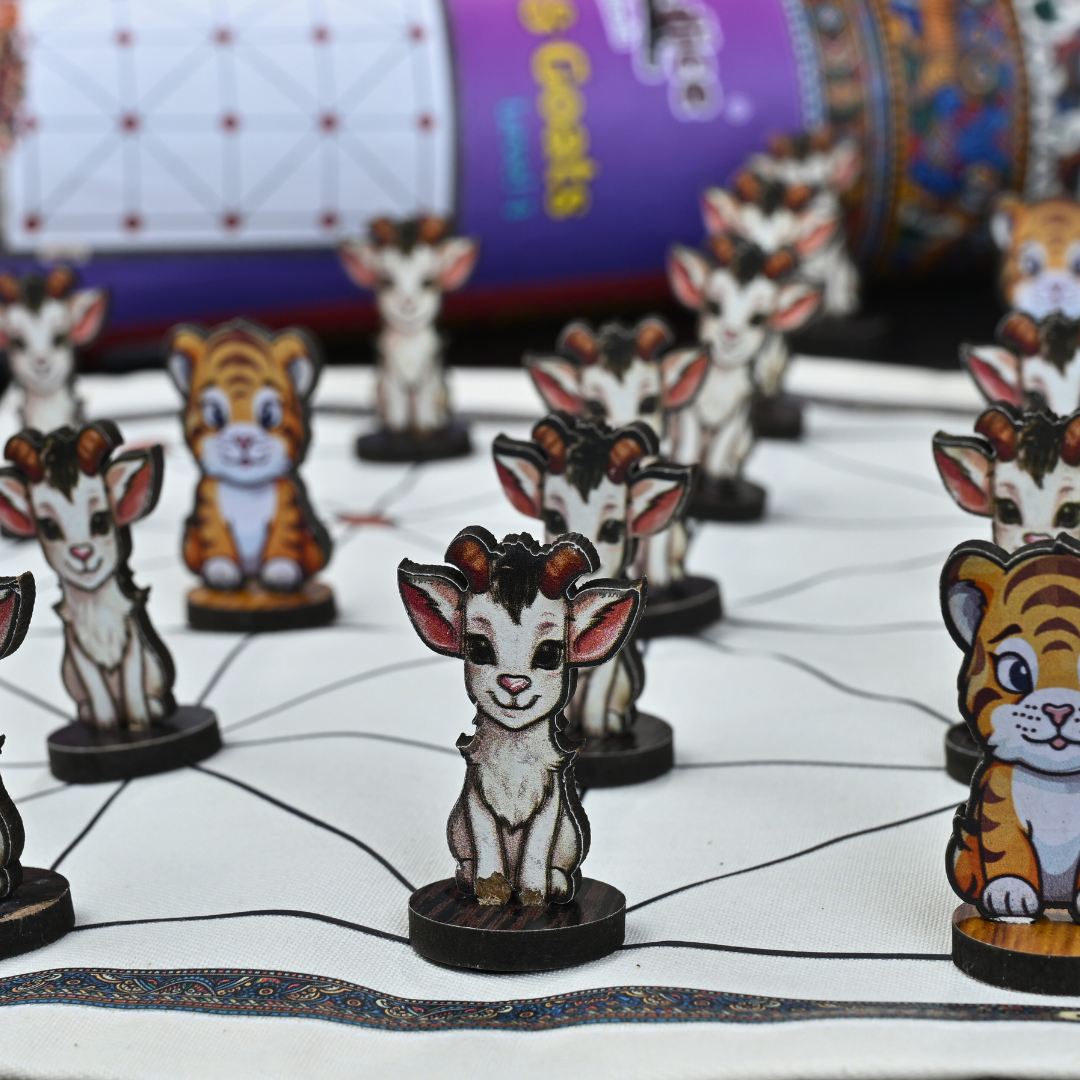 Aadu Huli Board Game Combo – Levels 3 & 4 | Traditional Indian Tigers and Goats Game