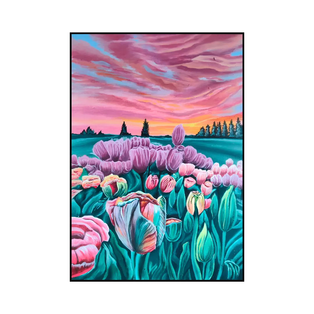 The Tulip Gardens of Kashmir Painting 