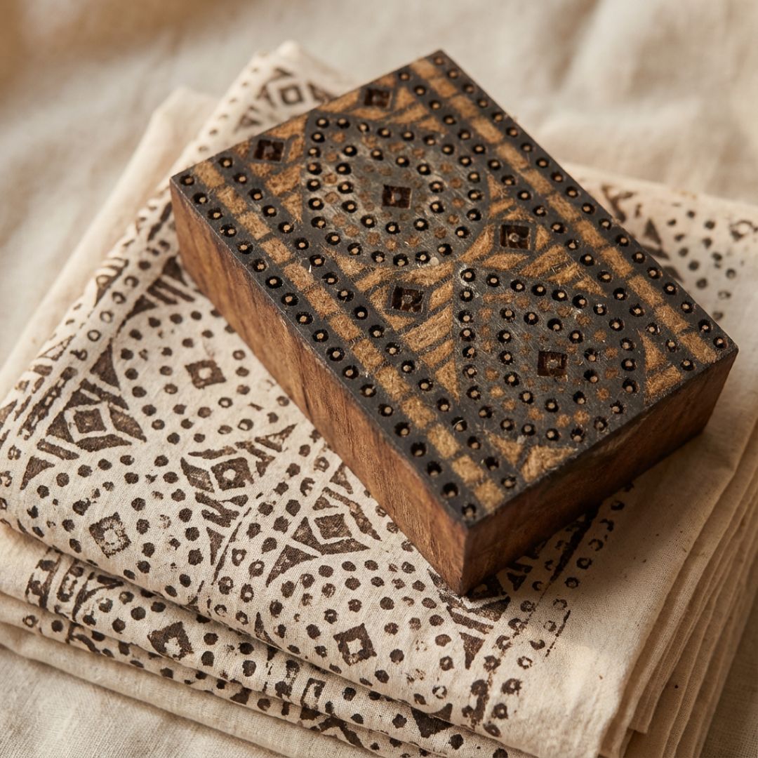 Handcrafted Roheda Wood Block for Textile and Paper Printing