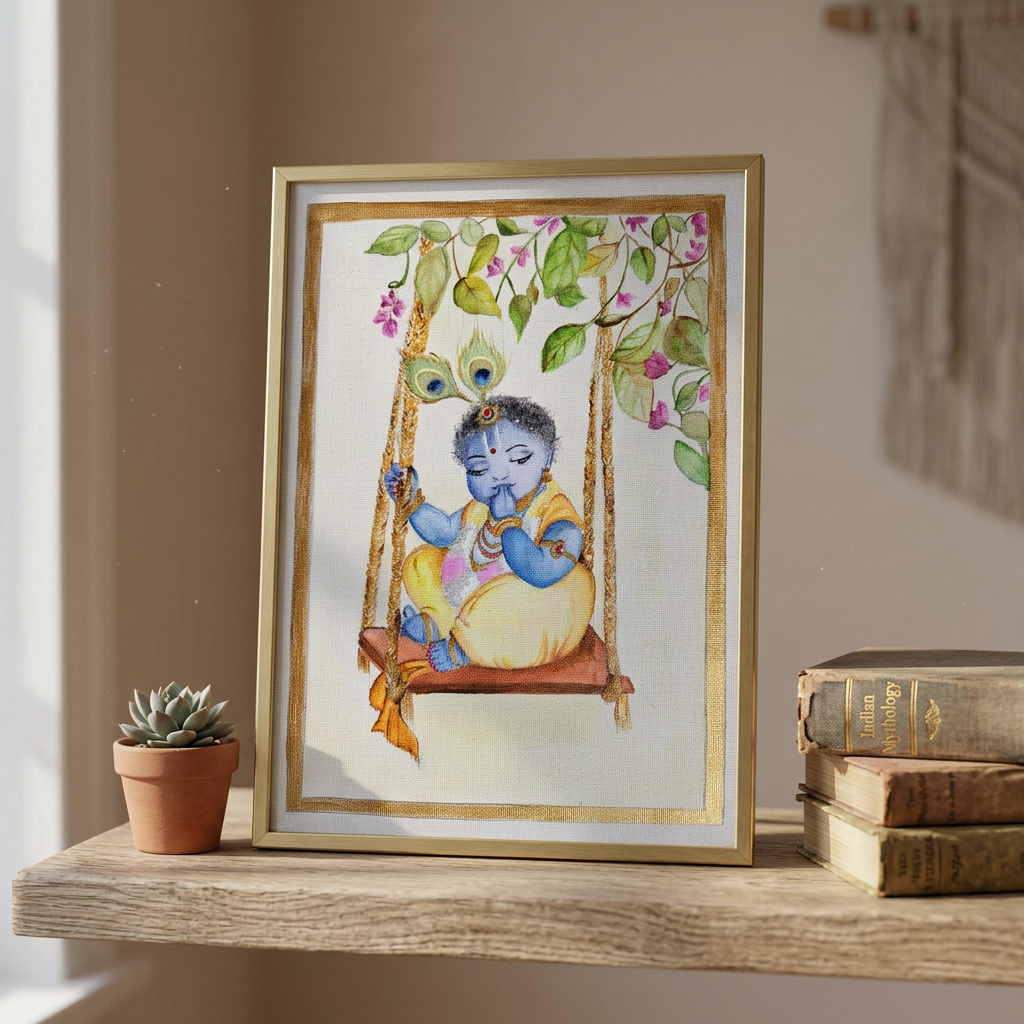 Laddoo Gopal painting 