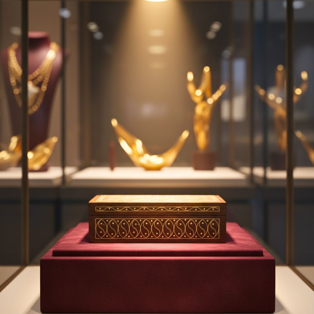 Petal Crown Wooden Tarkashi Inlay Box 