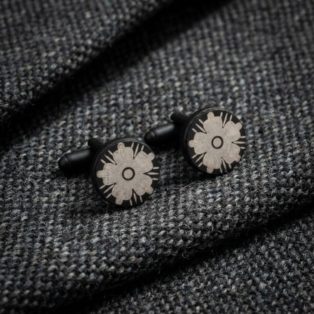 Handcrafted Decorative Cufflink Buttons Metal Art