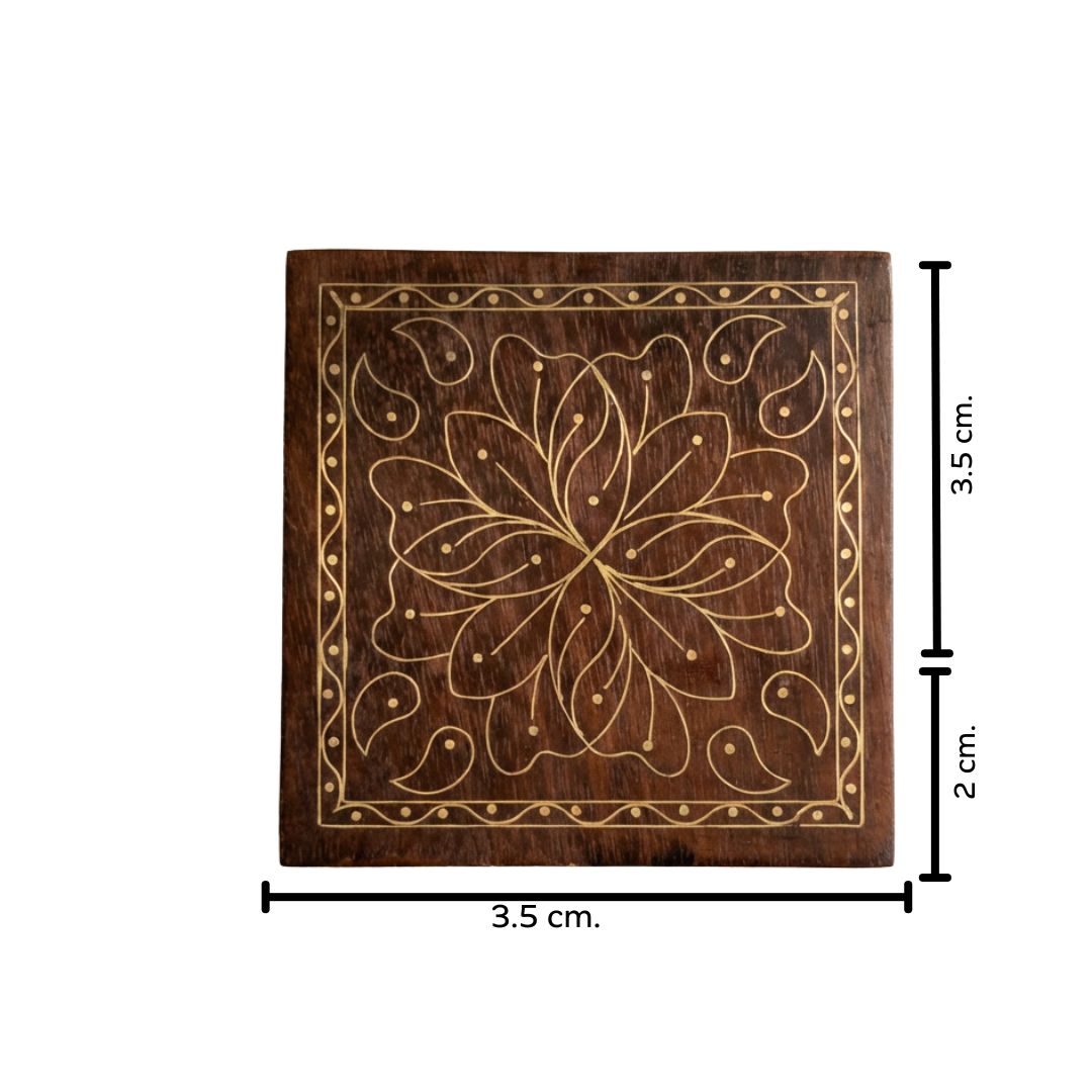 Lotus Mandala Wooden Tarkashi Inlay Box