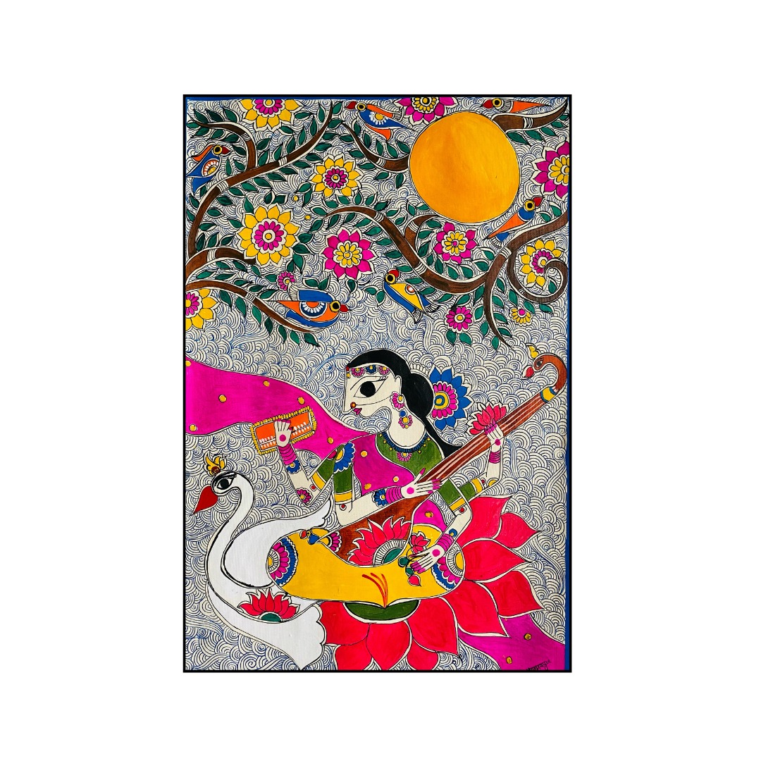 Madhubani Saraswati Painting 