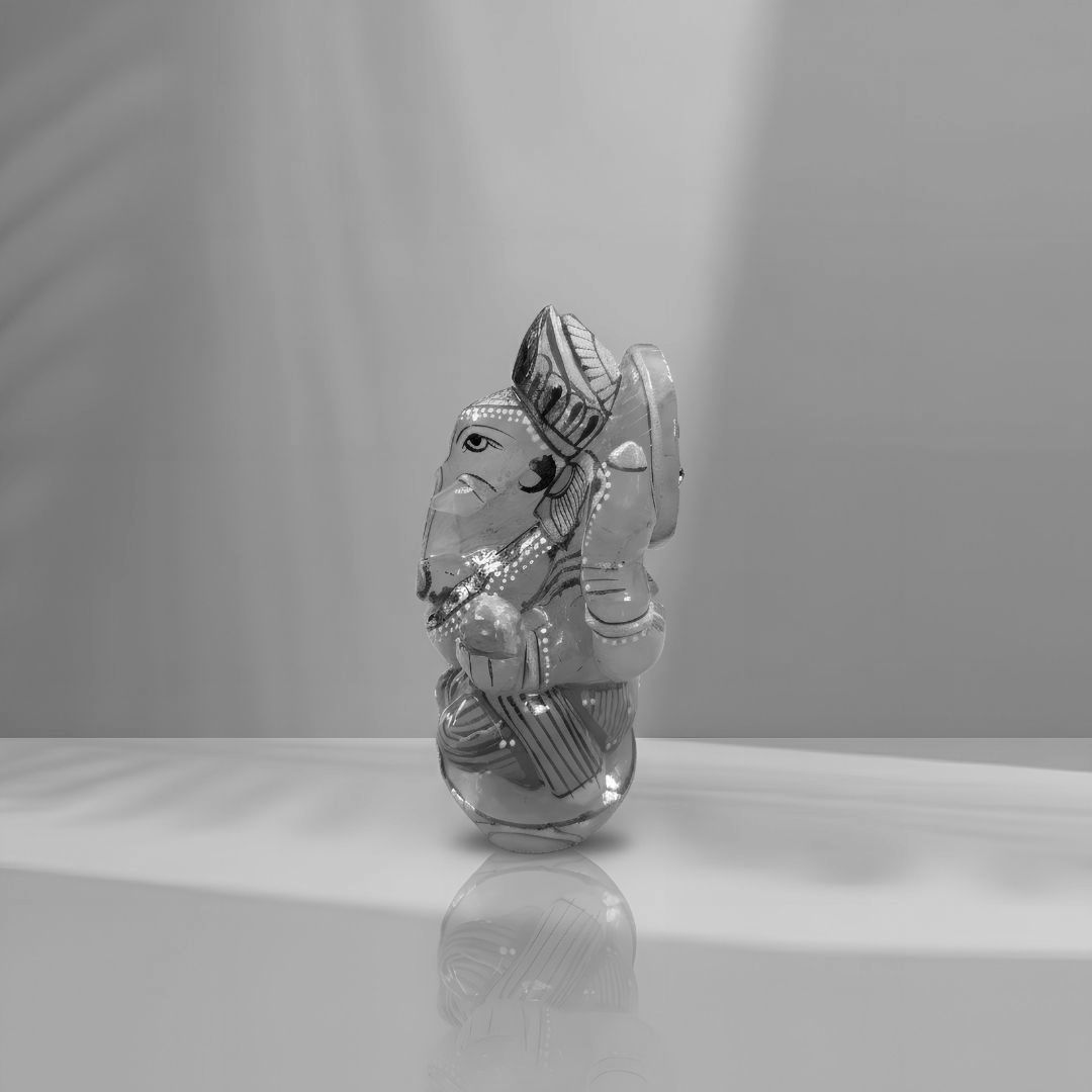 Hand-Carved Rose Quartz Ganesh Idol for Home Decor and Healing