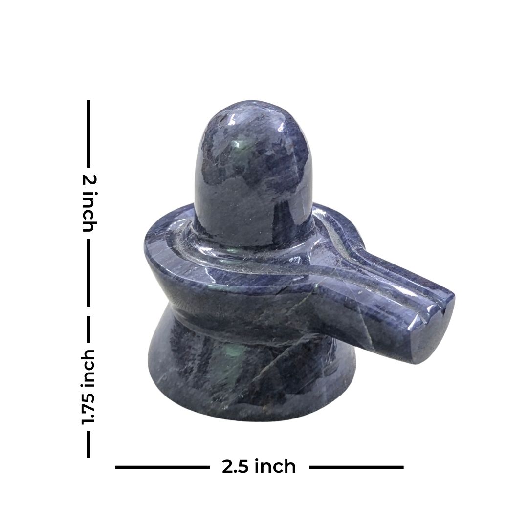 Blue Aventurine Shivling Spiritual Carving for Home Temple and Meditation