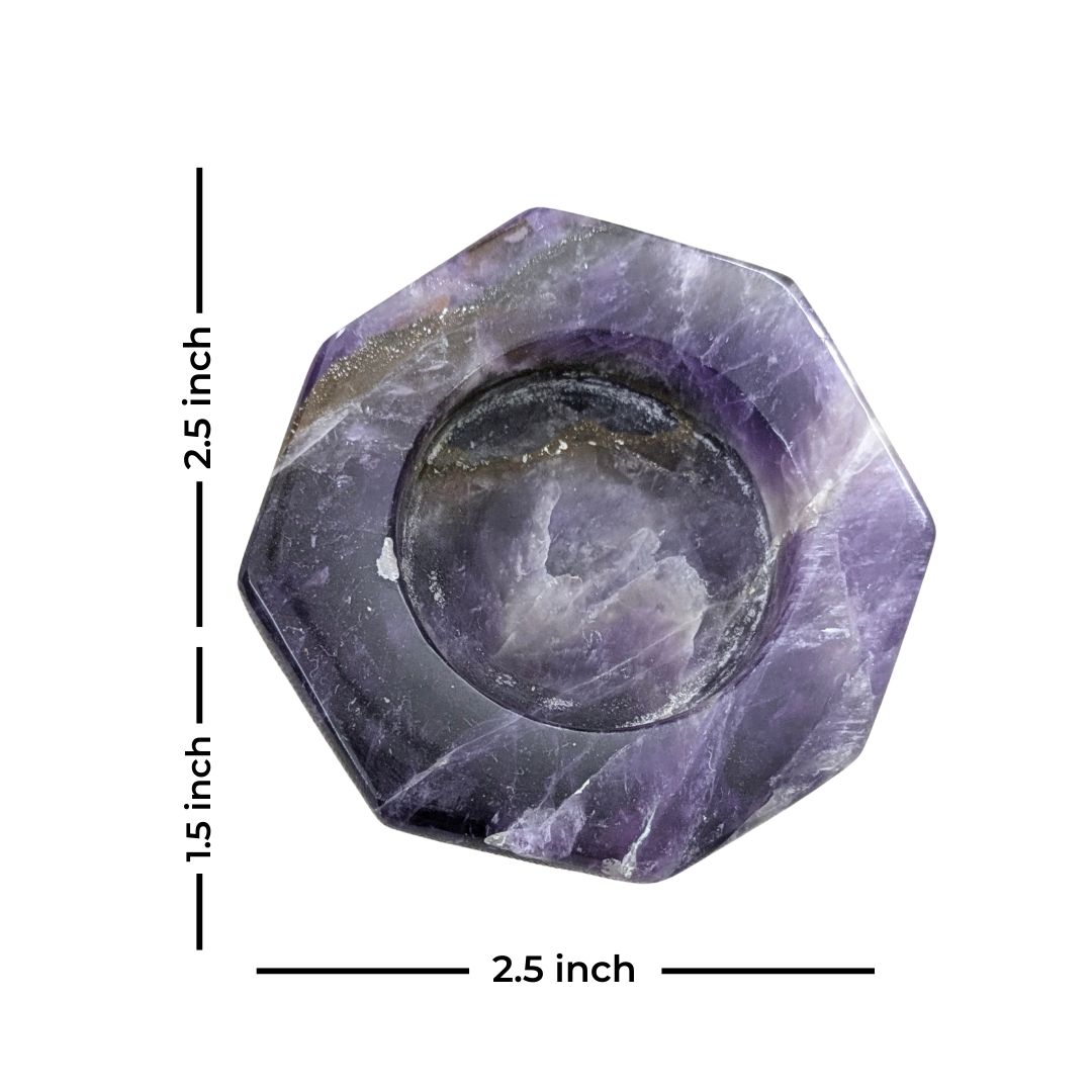 Amethyst Crystal Tea Light Holder for Home Decor and Meditation