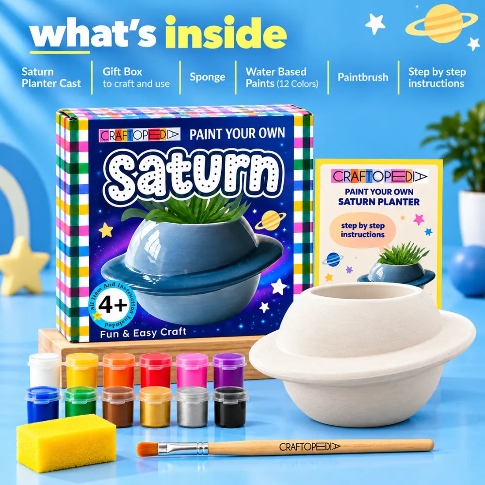 DIY Planter Painting Kit - Saturn (Space)