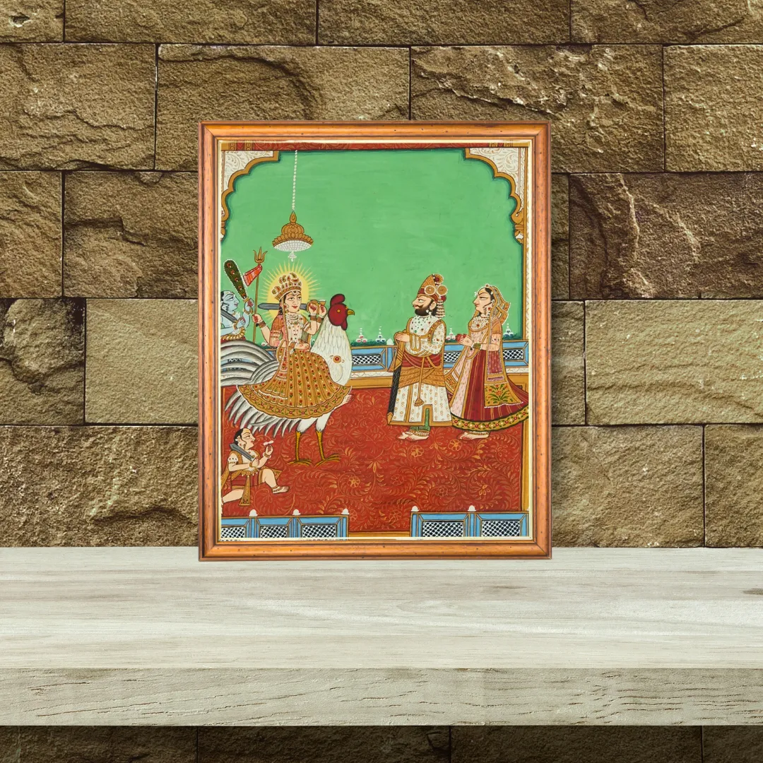 The Royal Couple worshipping the Goddess