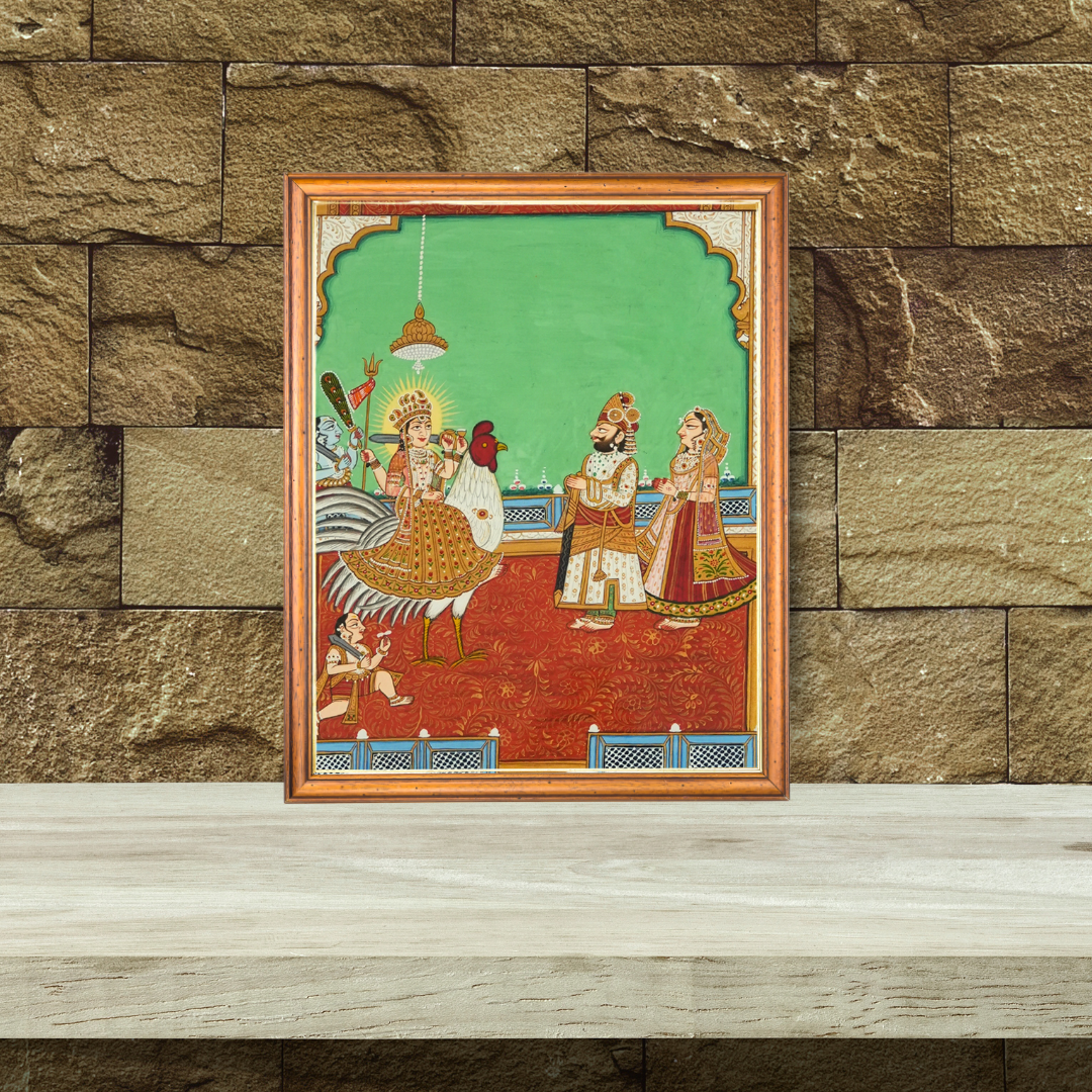 The Royal Couple worshipping the Goddess