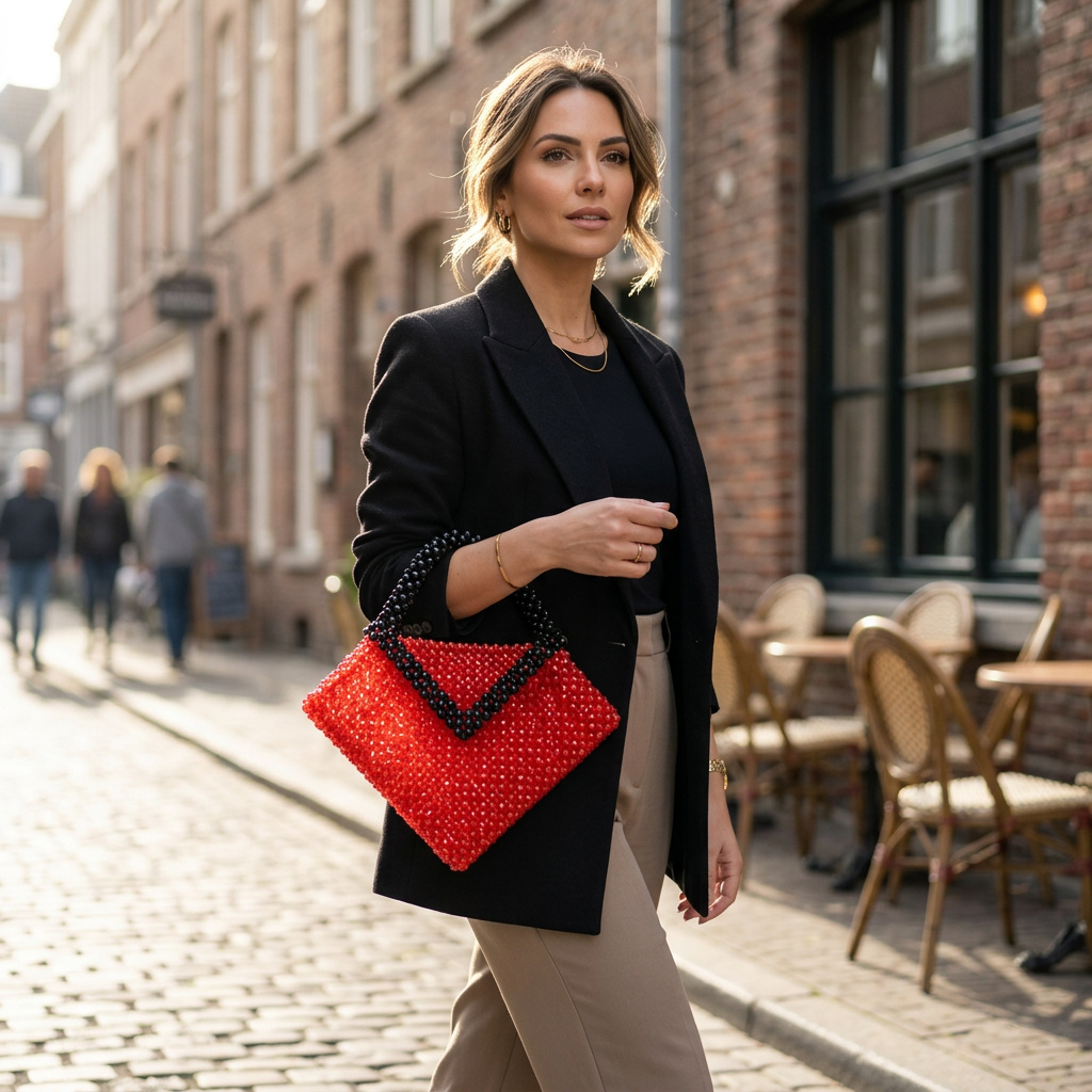 Velvet Flame Beaded Bag