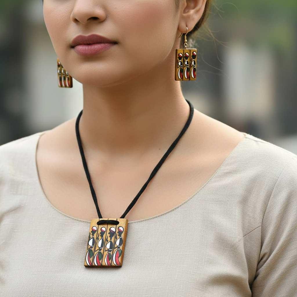 Handmade Terracotta Jewellery Set with Earrings