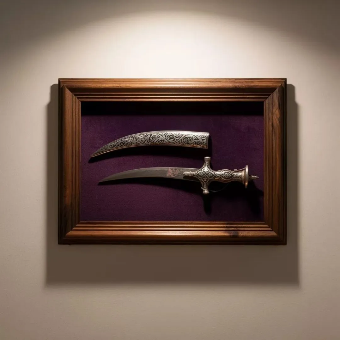 Fine Work Mini Koftgari Sword with Intricate Handcrafted Metal Inlay