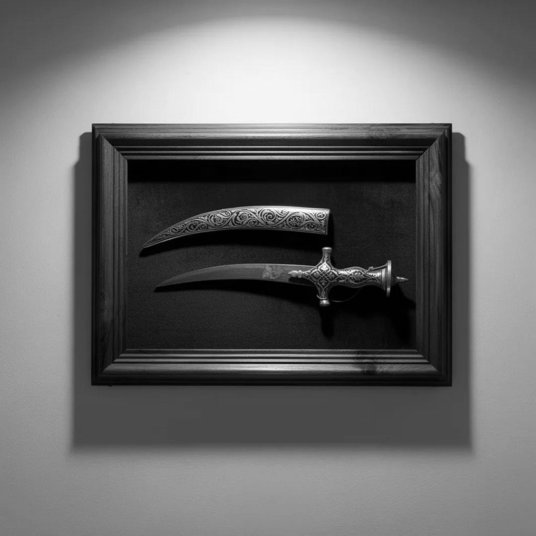 Fine Work Mini Koftgari Sword with Intricate Handcrafted Metal Inlay