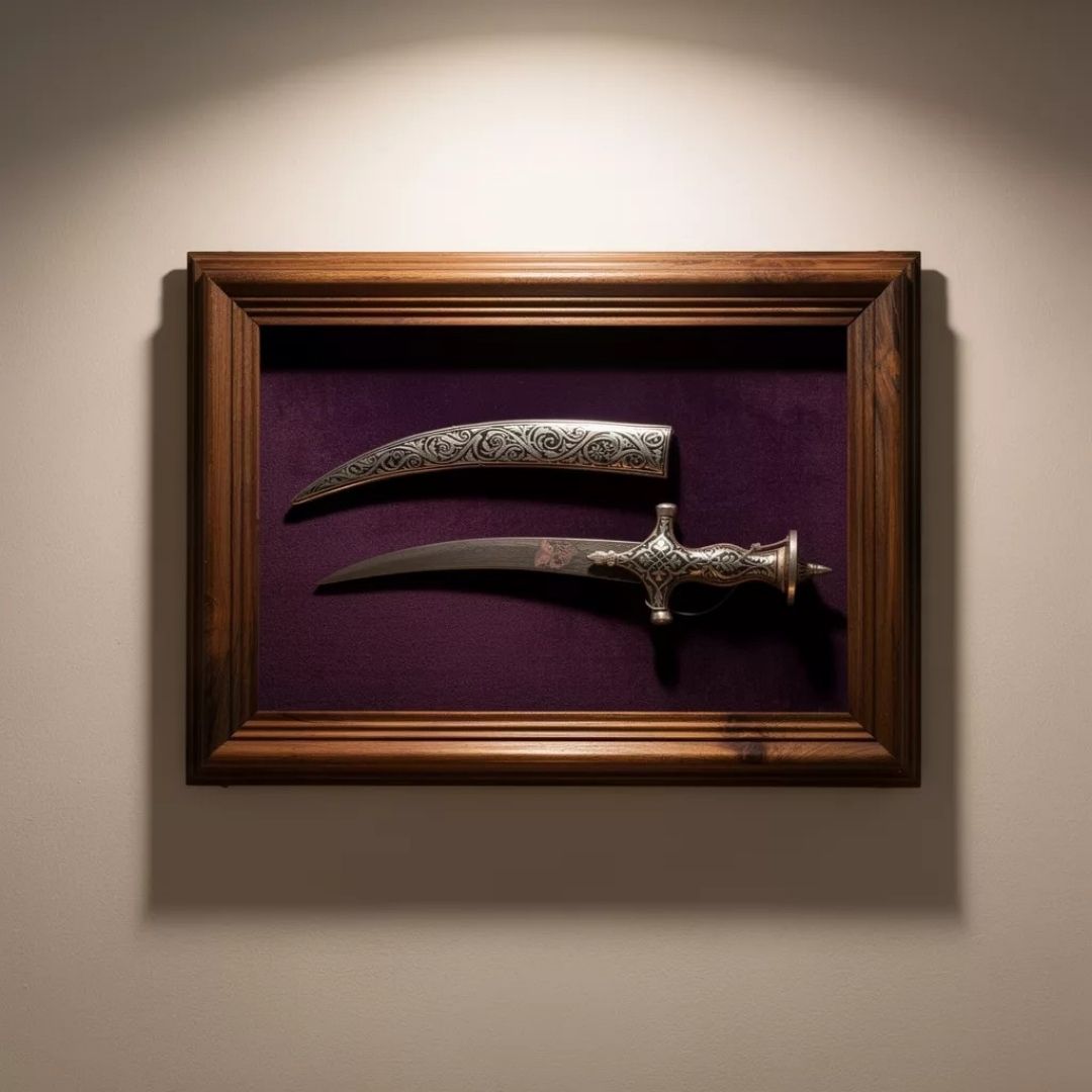 Fine Work Mini Koftgari Sword with Intricate Handcrafted Metal Inlay