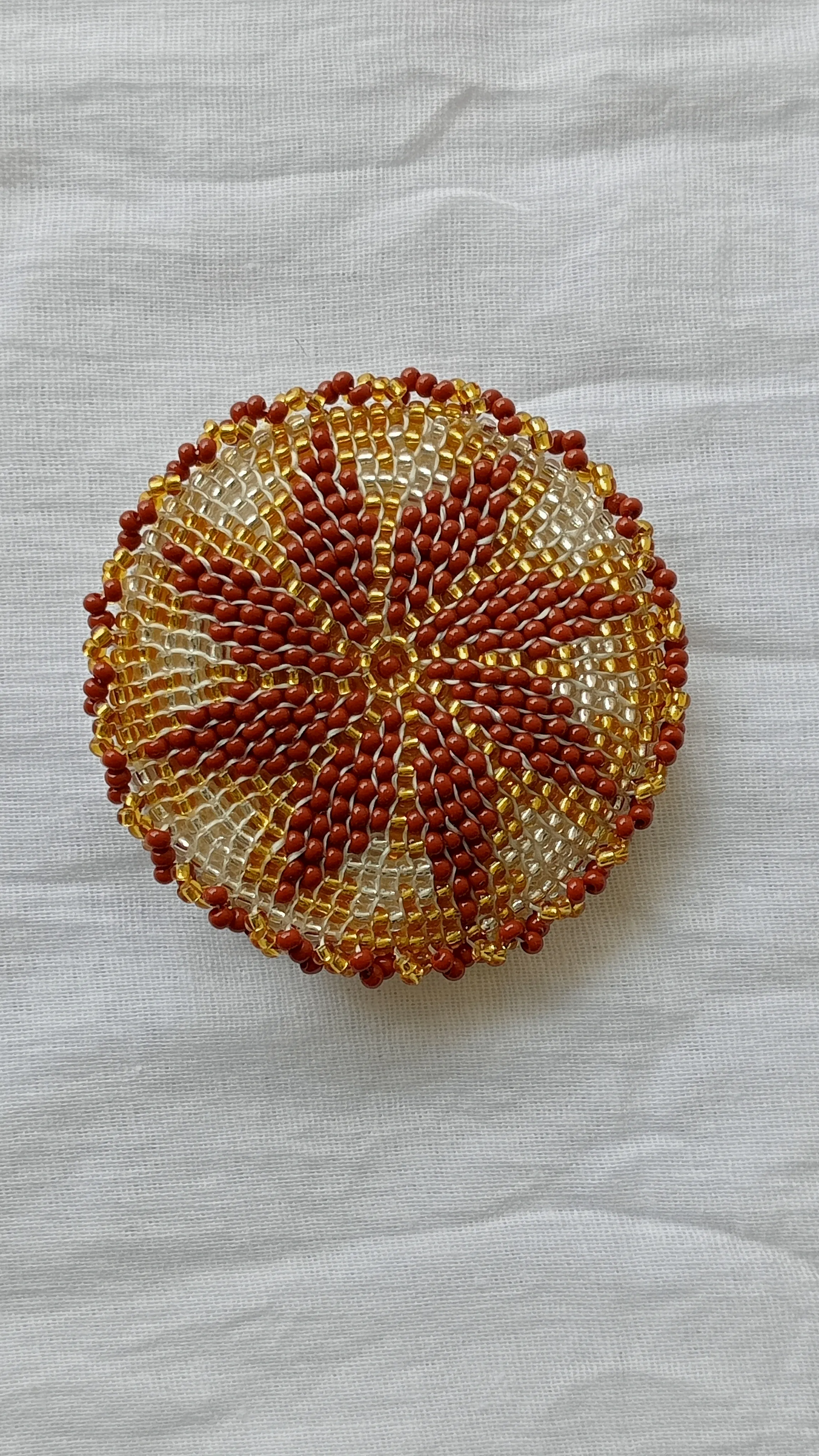 Floral Beadwoven Round Hairclip 