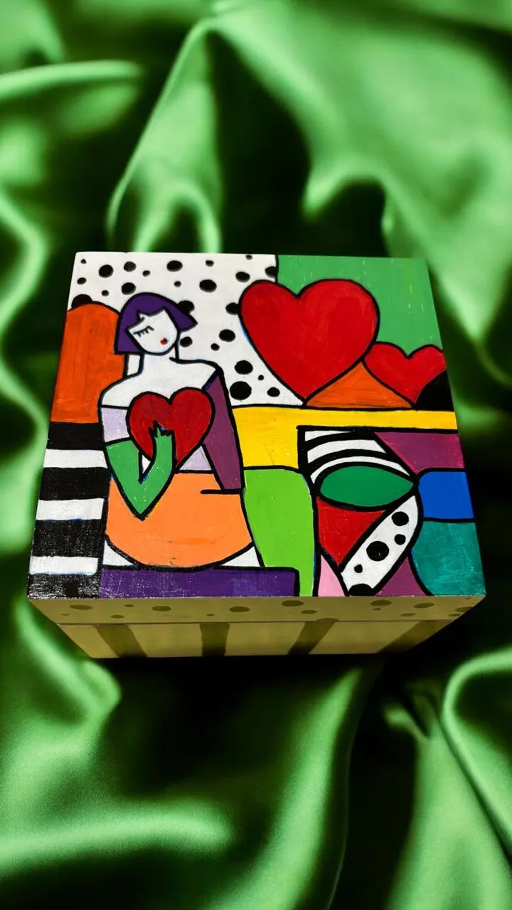 Hand Painted Pop Art Wooden Jewellery Box