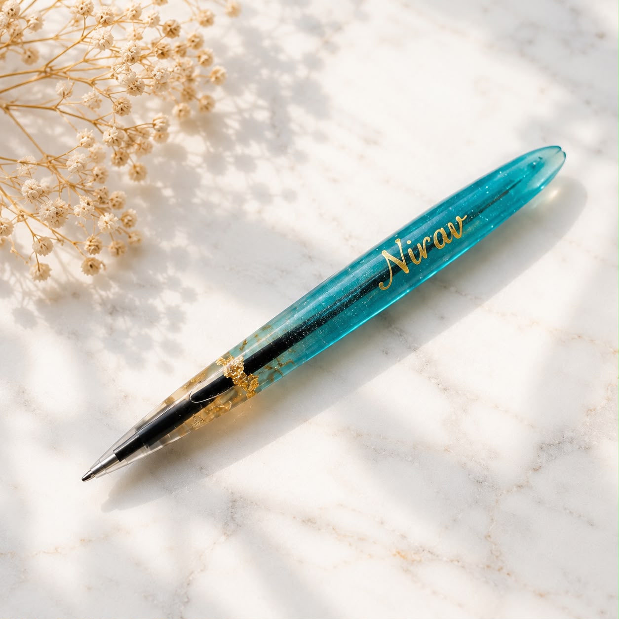 Custom Name Resin Pen – Handmade Personalized Writing Pen