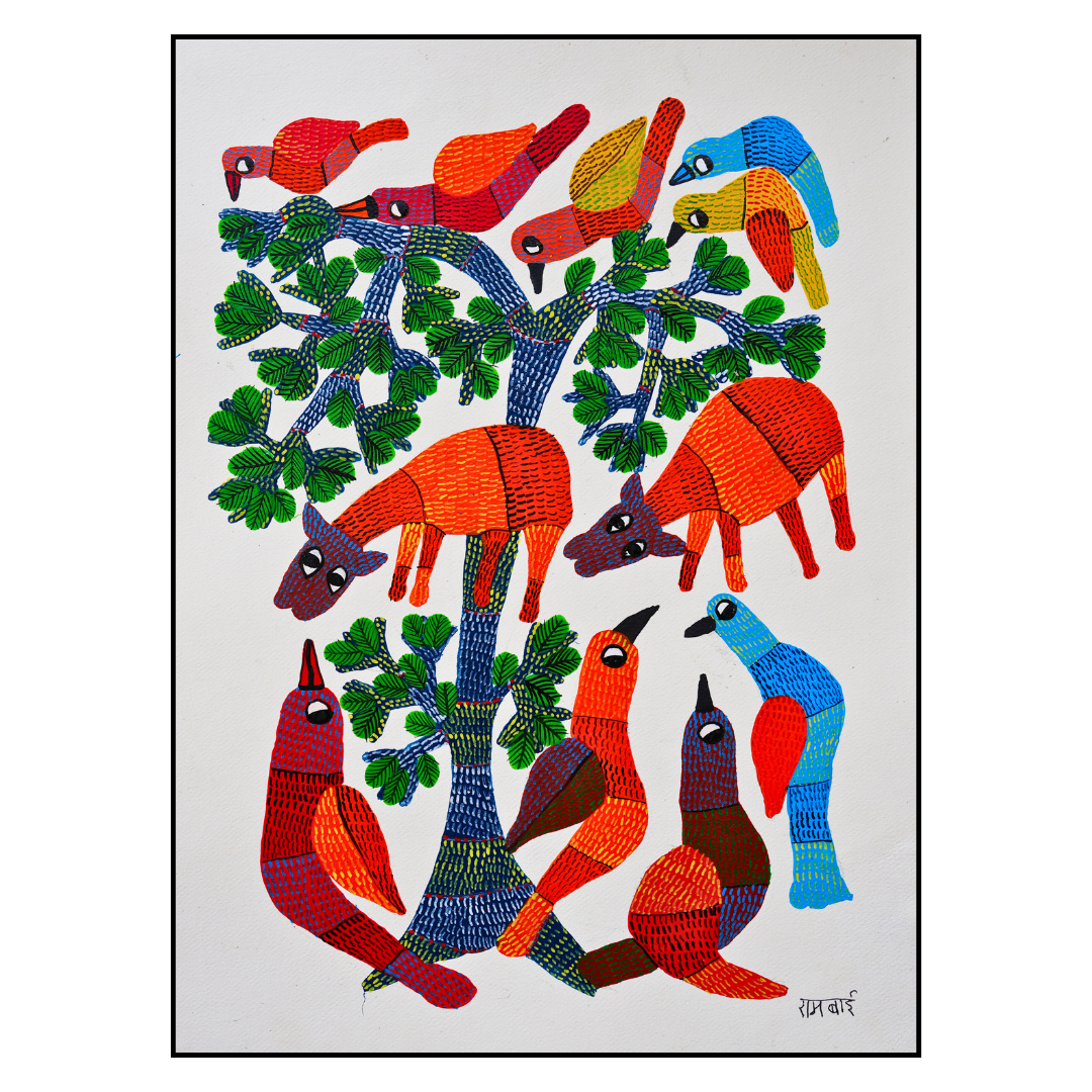 Two Calves and Birds