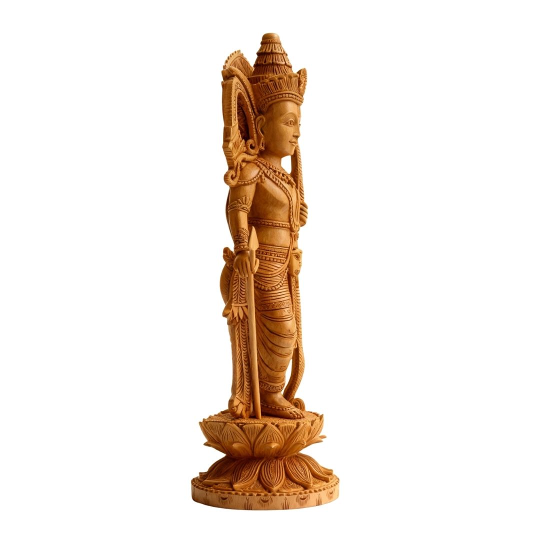 Ram Ji Standing Idol with Bow and Arrow on Lotus Base 