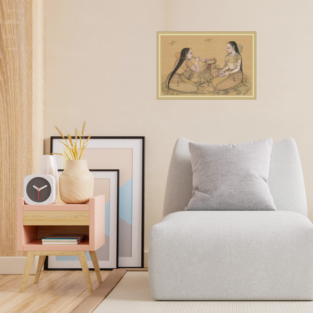 Women Preparing Roti (Indian Bread)