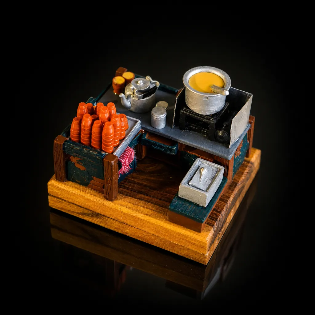 Handmade Chai Stall Miniature Decor (Yaado Ke Kone)