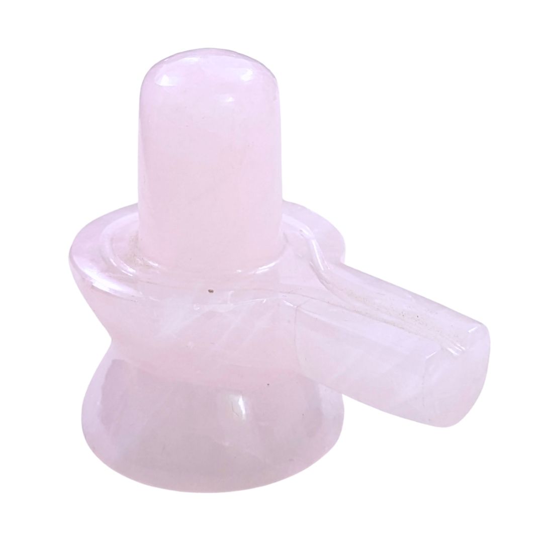 Rose Quartz Shivling for Spiritual Healing and Home Meditation Altars