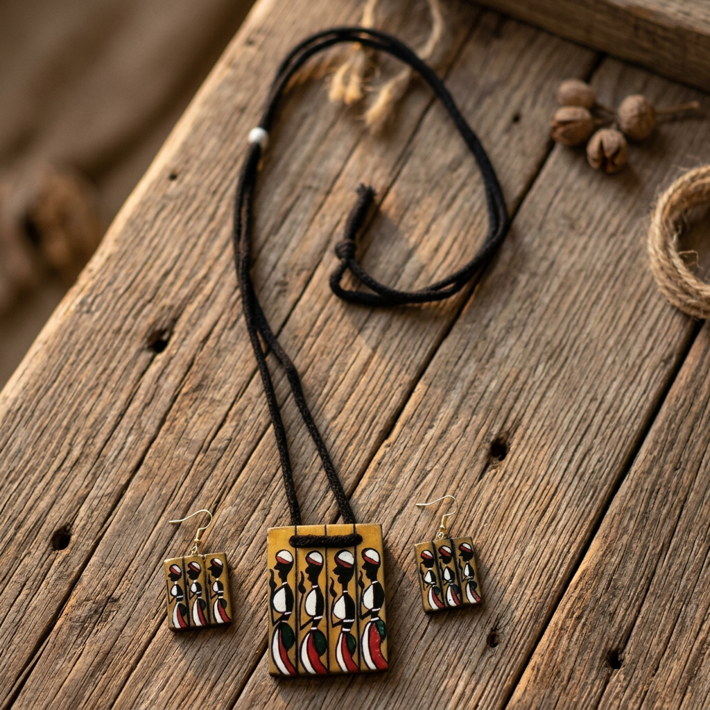 Handmade Terracotta Jewellery Set with Earrings