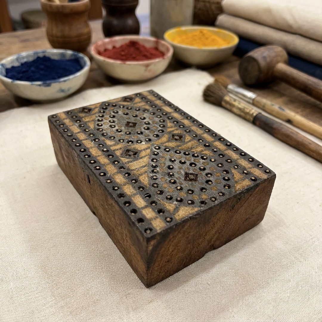 Handcrafted Roheda Wood Block for Textile and Paper Printing