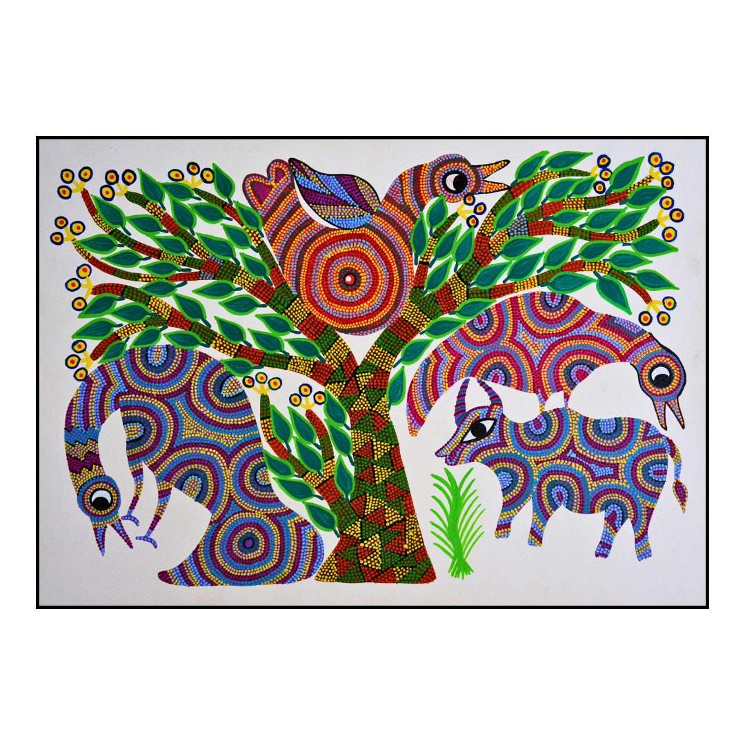Peacocks and Tree