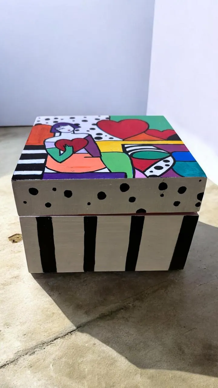 Hand Painted Pop Art Wooden Jewellery Box
