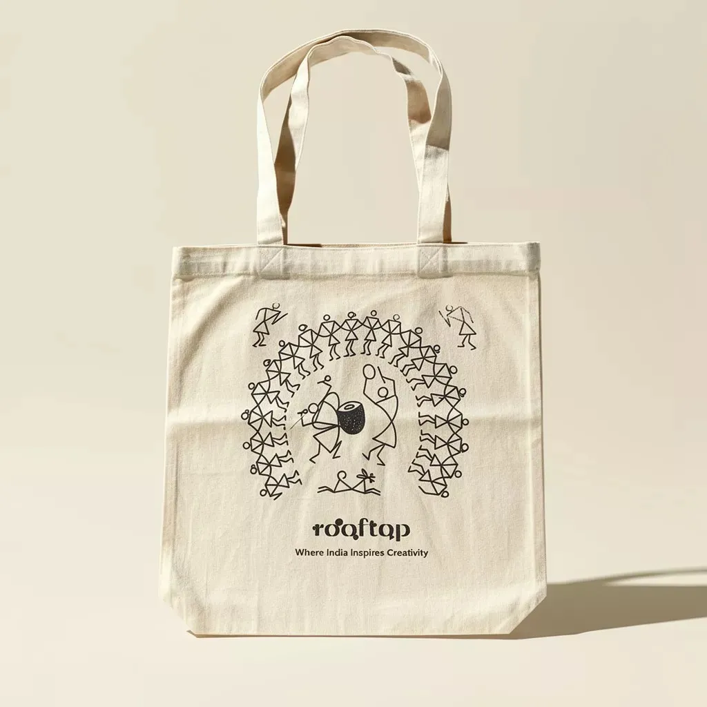 Warli Art DIY Canvas Tote Bag 