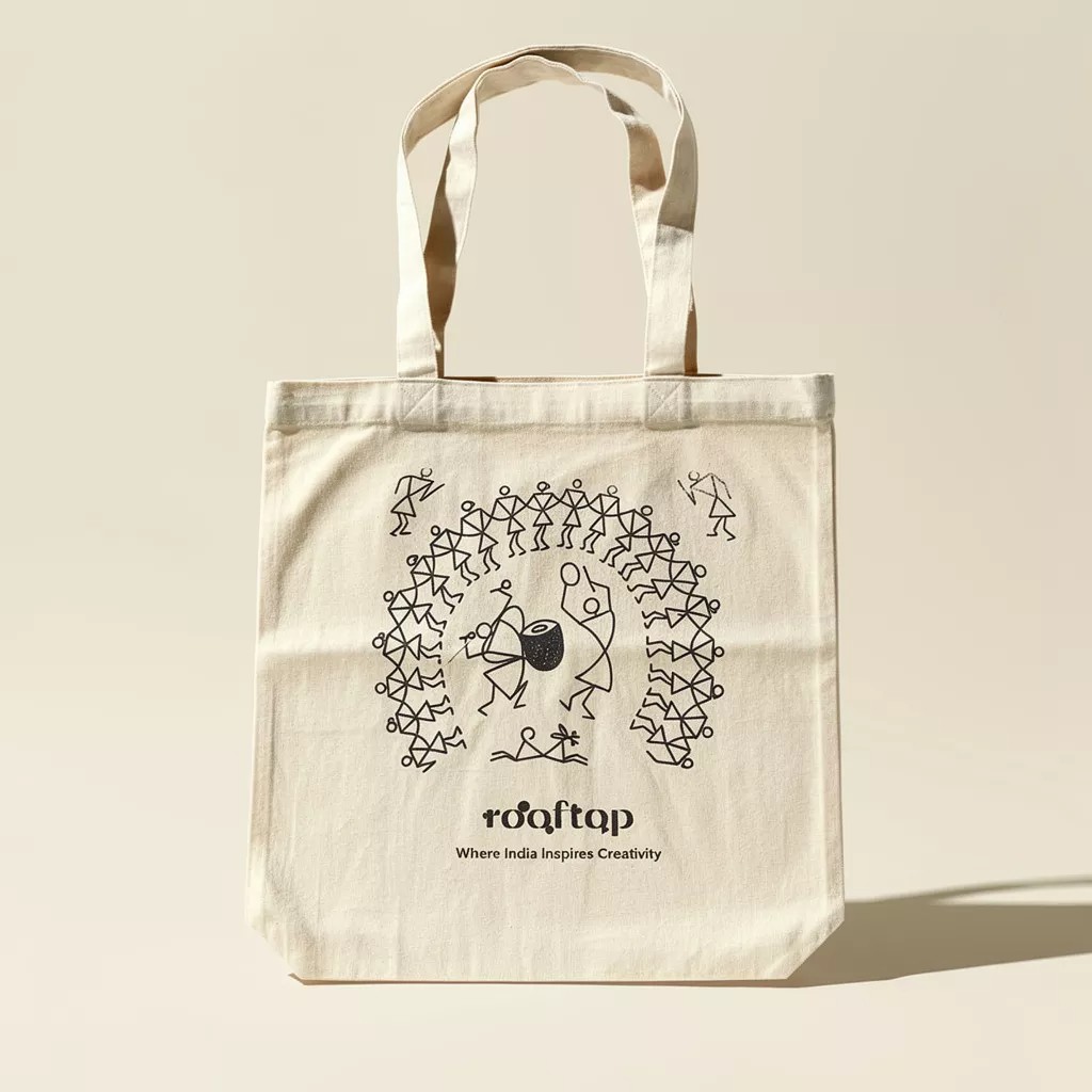 Warli Art DIY Canvas Tote Bag 