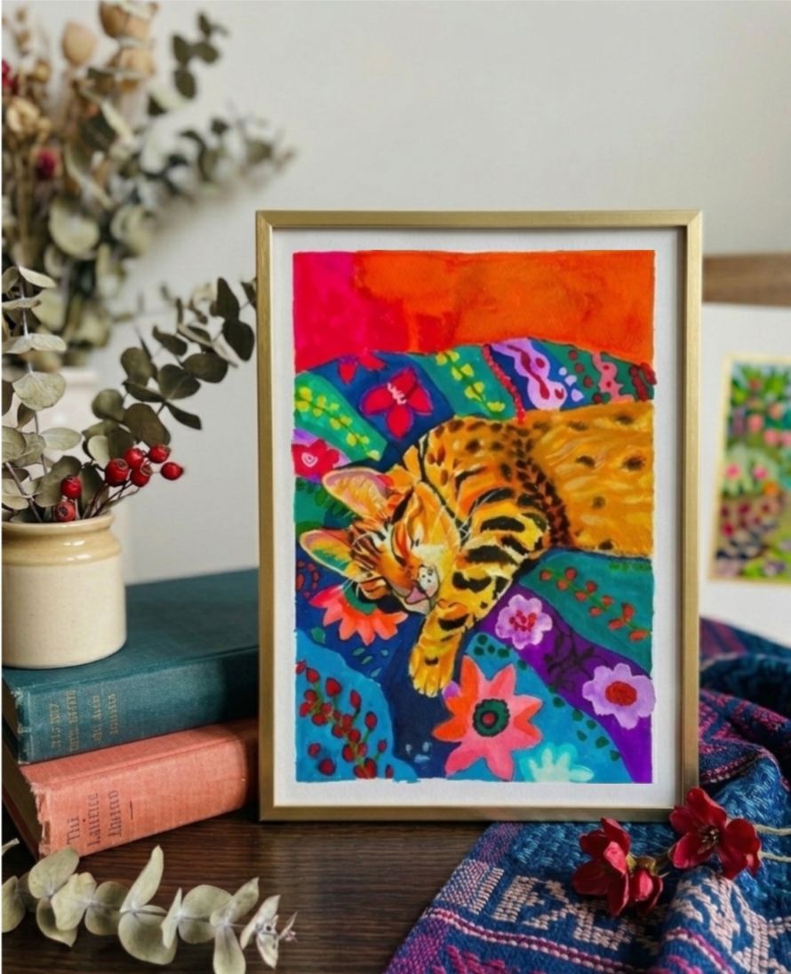 “Dreamy Catscape” – Original Ink Artwork