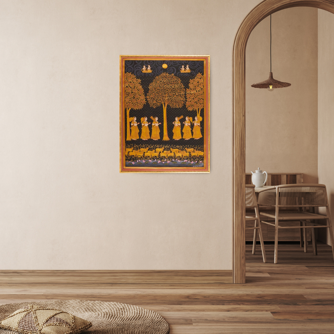 Pichwai Tree & Gopis Painting