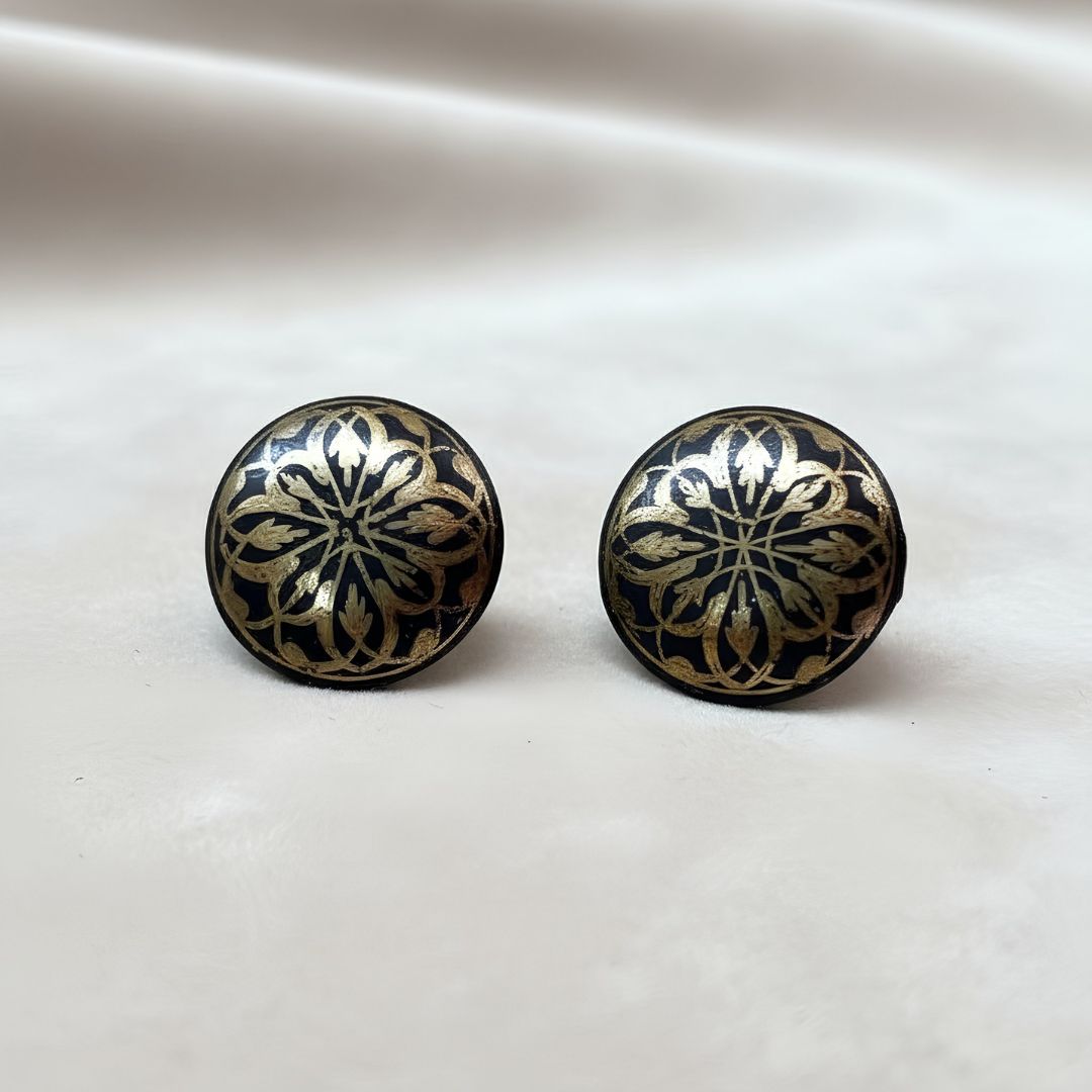 Handcrafted Gold Coat Button Set Decorative Metal Art