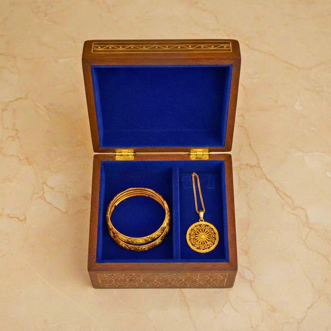 Blooming Heritage Wooden Tarkashi Inlay Box 