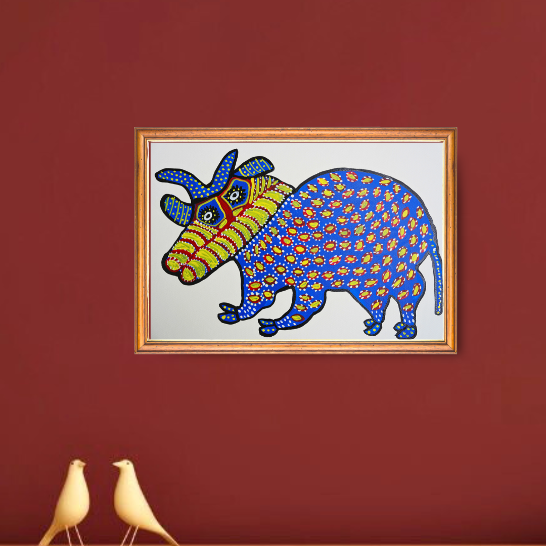 Nandi: Guardian of Faith and Strength in Baiga Art Product Image