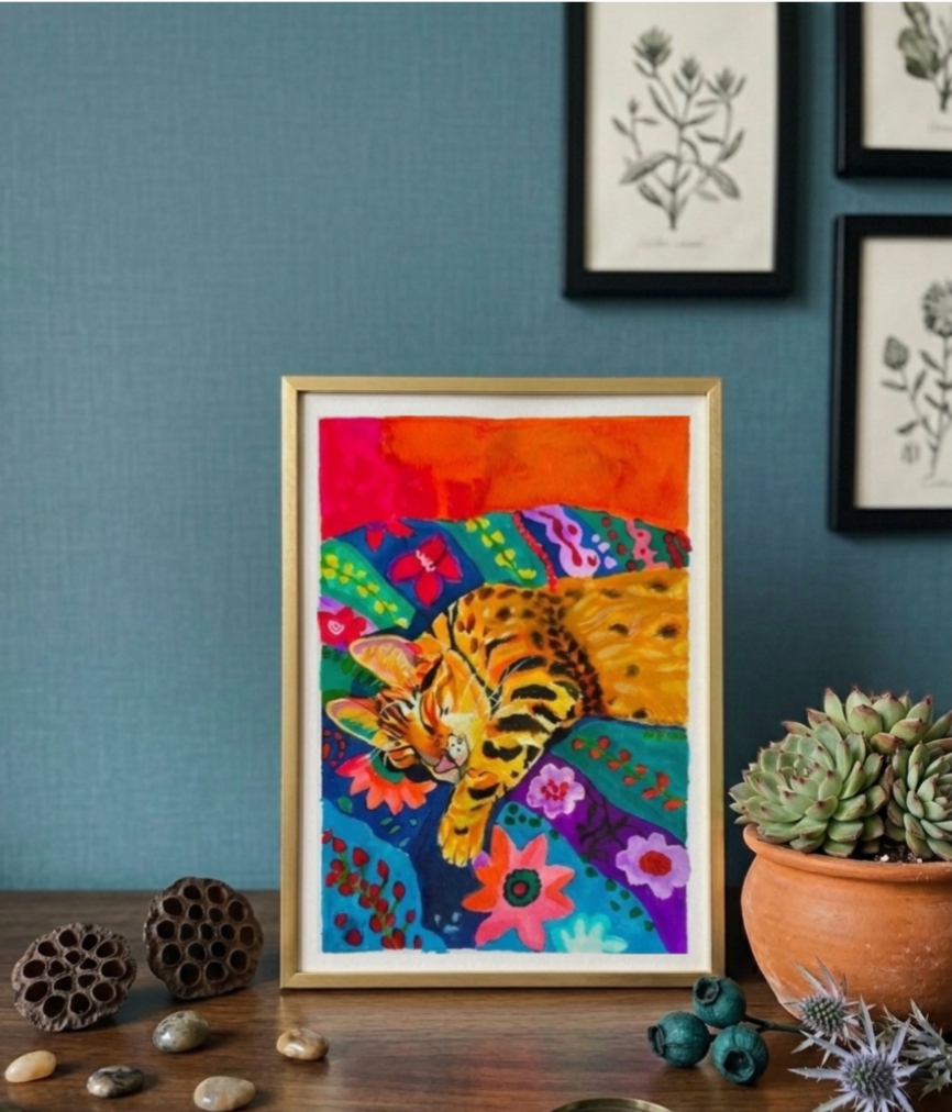 “Dreamy Catscape” – Original Ink Artwork