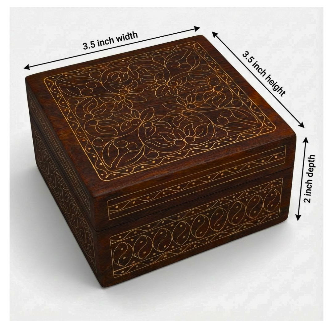 Blooming Heritage Wooden Tarkashi Inlay Box 