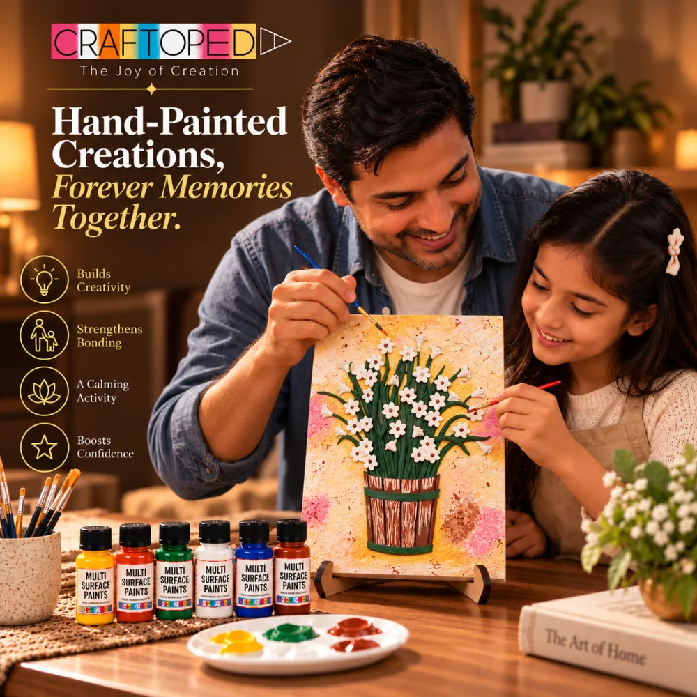 Craftopedia Paint Your Own Daffodil Painting Kit for Adults | DIY Art Set & Activity Kit
