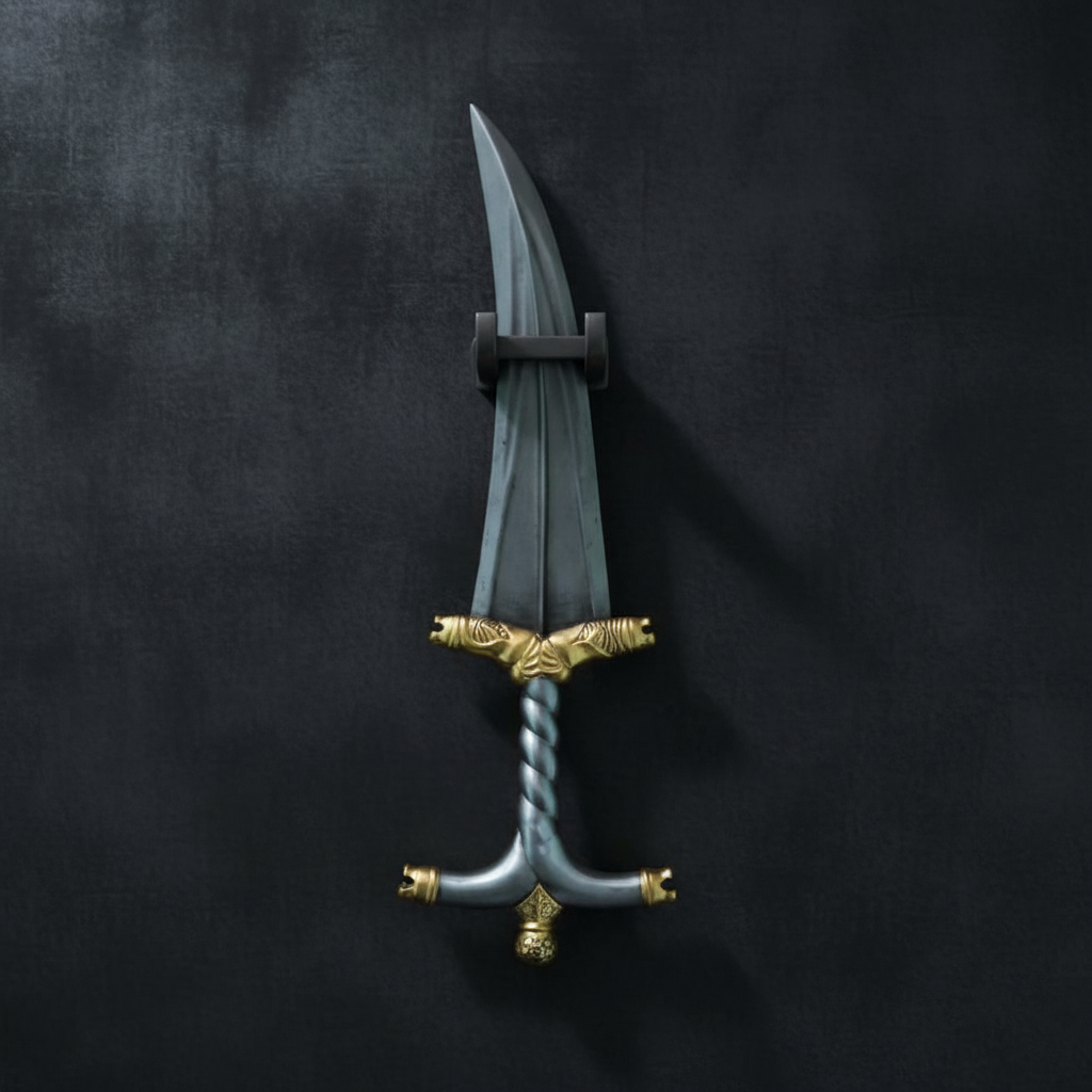 Gold Wood Still Dagger Handcrafted Decorative Koftgari Art