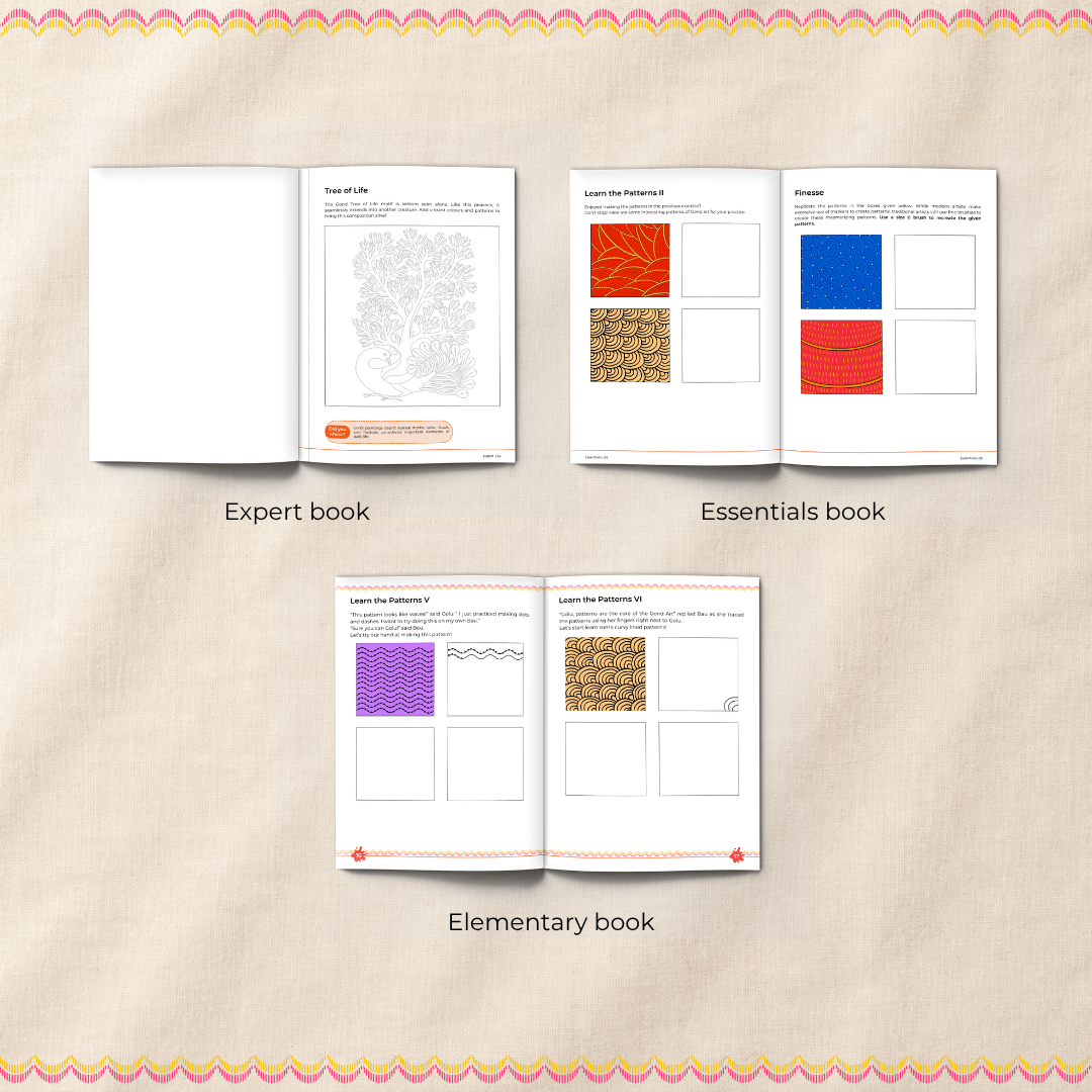 Artventures of Gond – Indian Tribal Coloring & Activity Book (Set of 3)