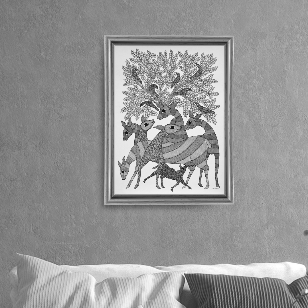 Deer Family under the tree