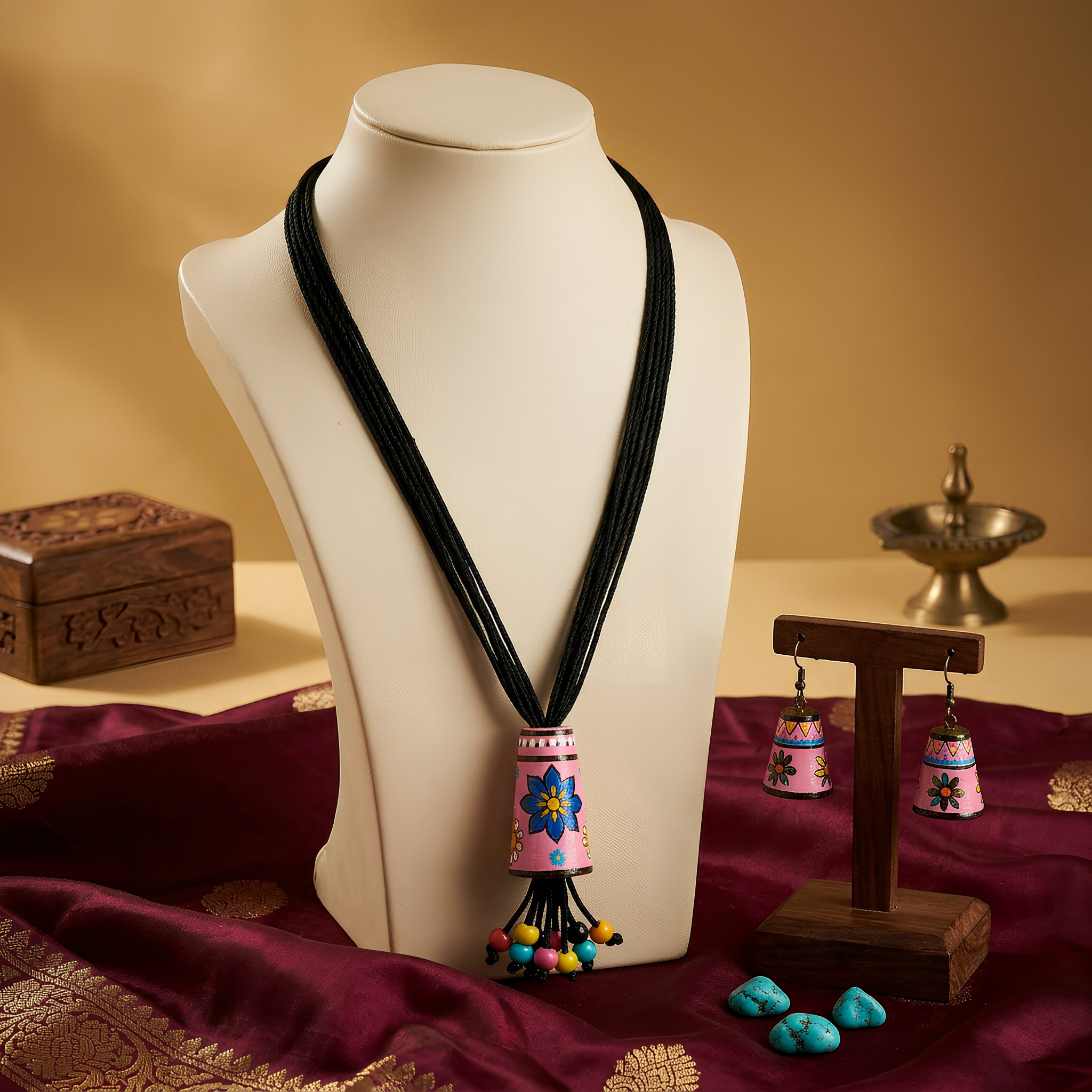 Clay jewelry Necklace Set for Women and Girls, Handmade Terracotta Jewelry, Handmade