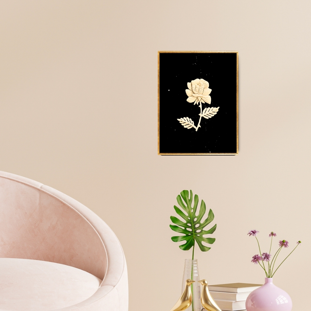 Small Rose with Two Leaves