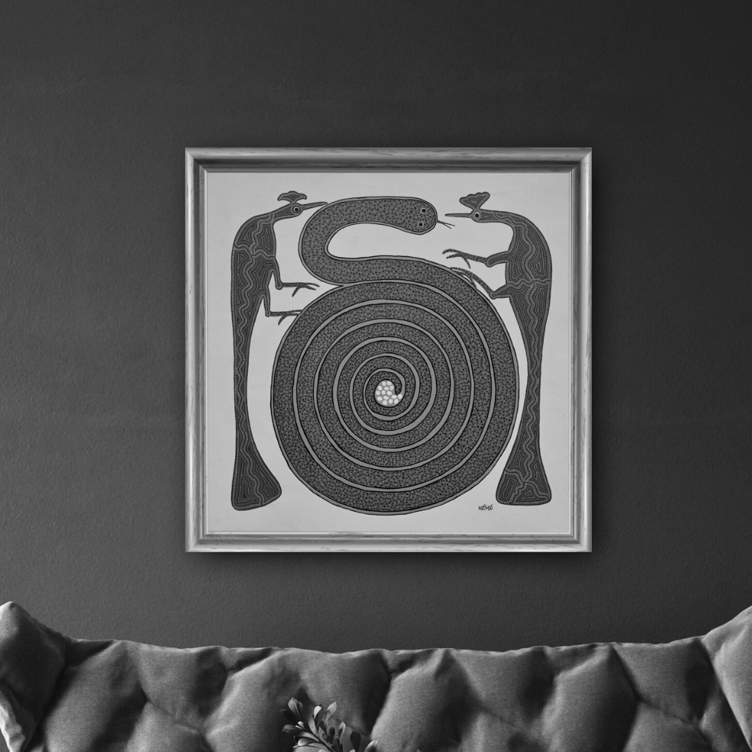 Peacock & Snake with Eggs: A Battle of Survival