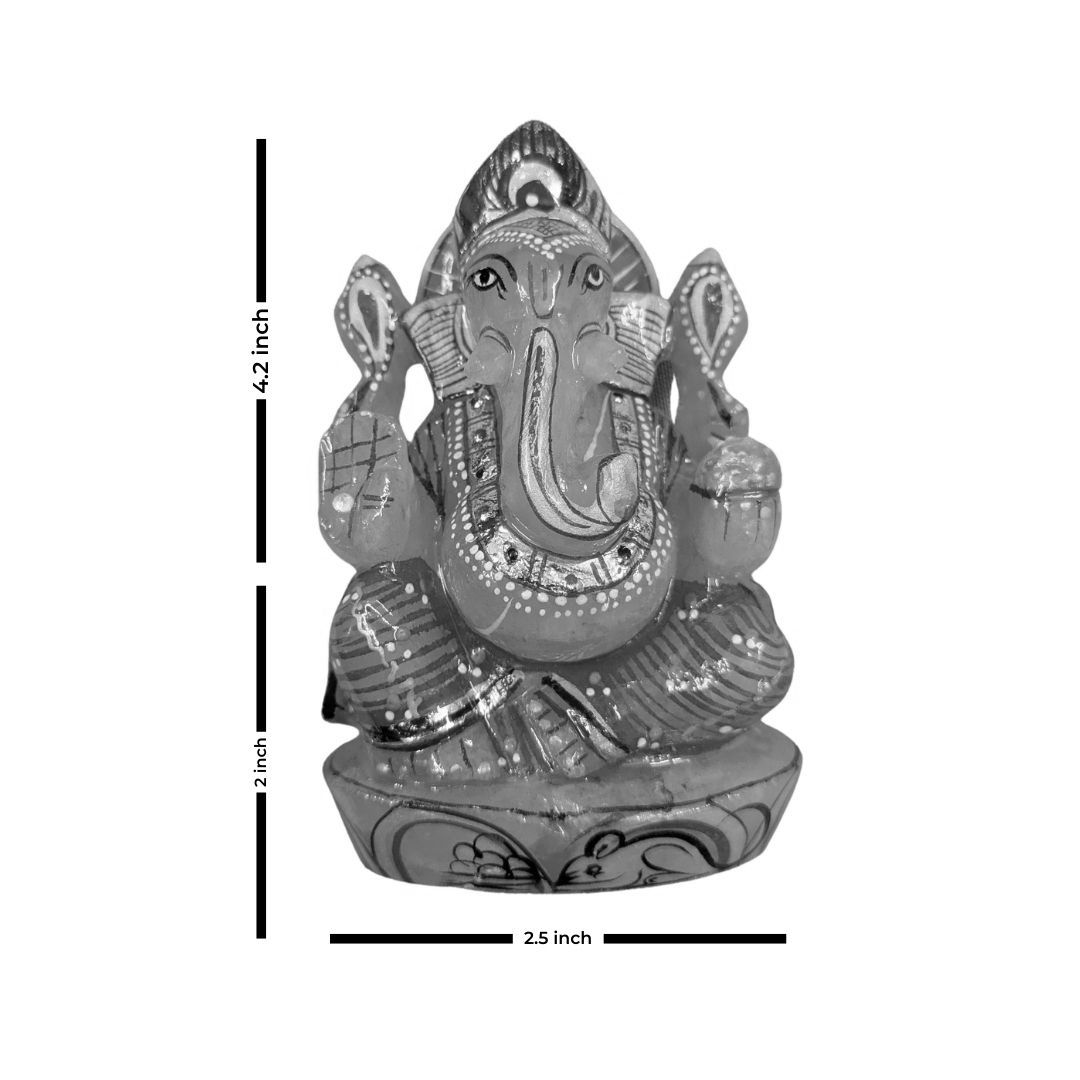 Hand-Carved Rose Quartz Ganesh Idol for Home Decor and Healing
