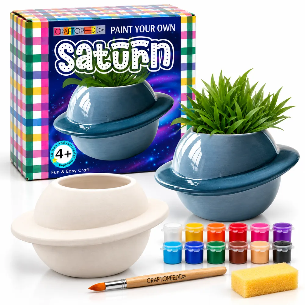 DIY Planter Painting Kit - Saturn (Space)
